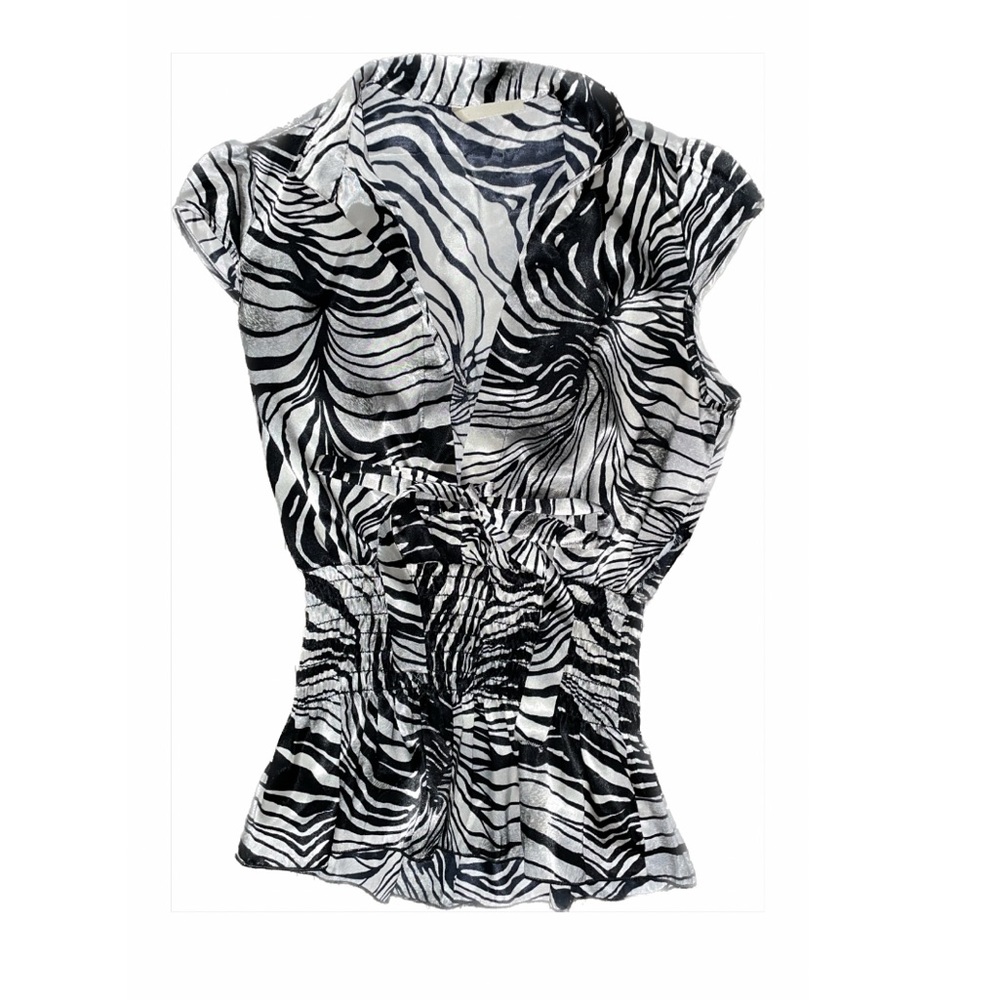 zebra print early 2000s blouse